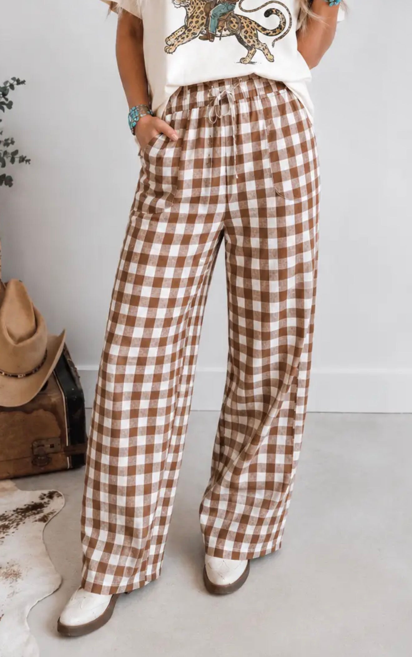 Harvest Check Pants | Peachy Bliss Boutique